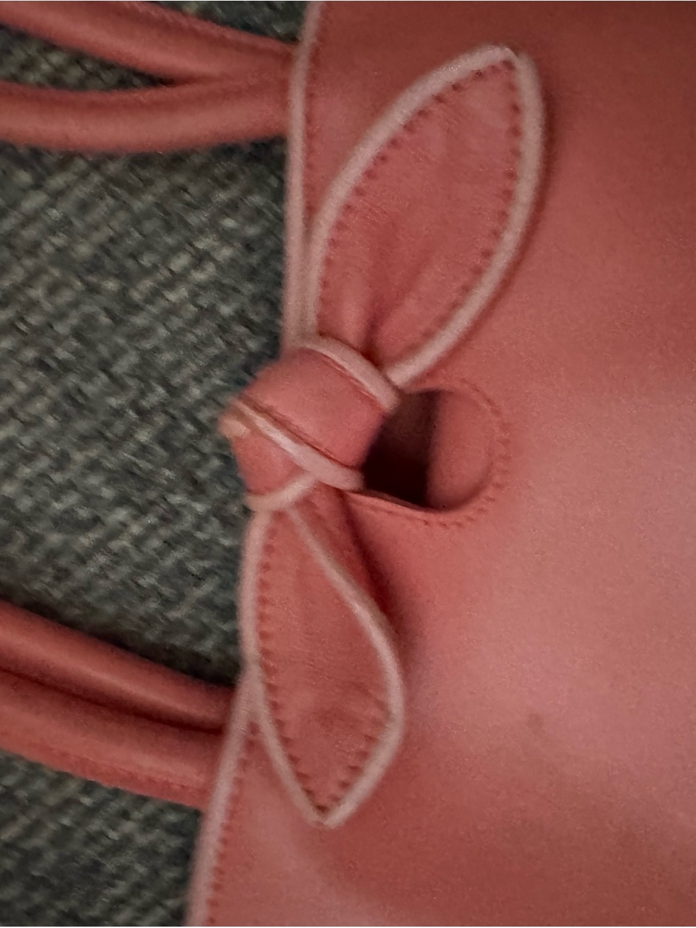 Furla Made in Italy Coral Pink Bow Leather Tote Shoulder Bag - Picture 7 of 9
